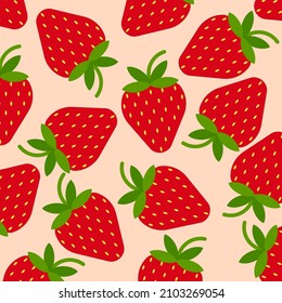 Sketch seamless pattern with red strawberry pattern for print design. Watercolor illustration with strawberry background for fabric design. Seamless fabric texture.