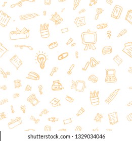 Sketch Seamless Pattern Stationary and symbol for Background, Paper Wrap, Banner, curtain, etc                     