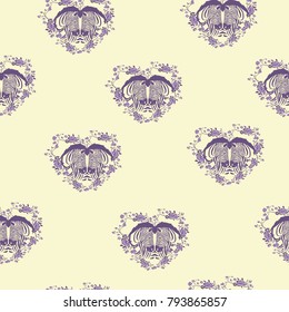 Sketch Seamless pattern with wild animal zebra print, silhouette on white background. Vector illustrations. Wild African animals.