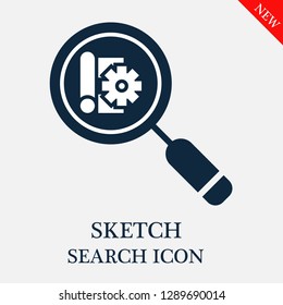 Sketch search icon. Editable Sketch search icon for web or mobile.