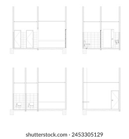 sketch of a section of a public toilet