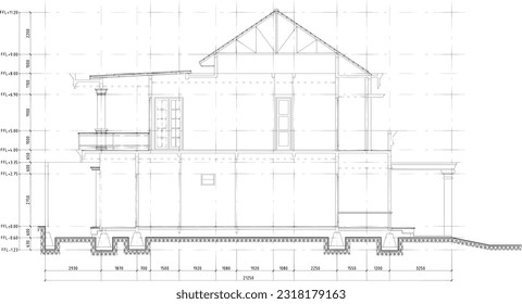 sketch of a section of a residential house