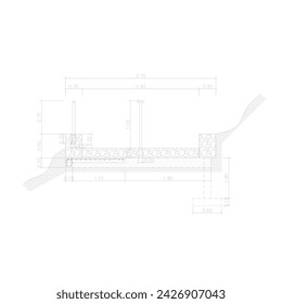 sketch of sections or details of stone road construction for mountain roads