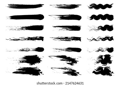 Sketch set with brush strokes on white background. Grunge texture. Hand drawn set. Vector illustration. stock image.