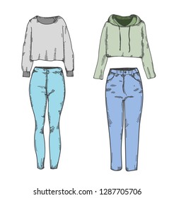 Sketch. Set of clothes