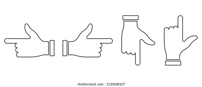 Sketch set. Finger gesture. Character design. Vector illustration. stock image. 