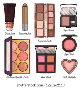 Sketch set of makeup products