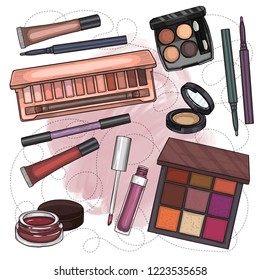 Sketch set of makeup products