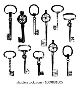 Sketch set of old keys