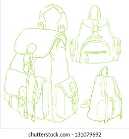 Sketch set of  suitcases