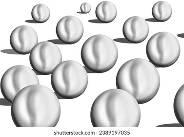 sketch of several balls with shadows on a white background