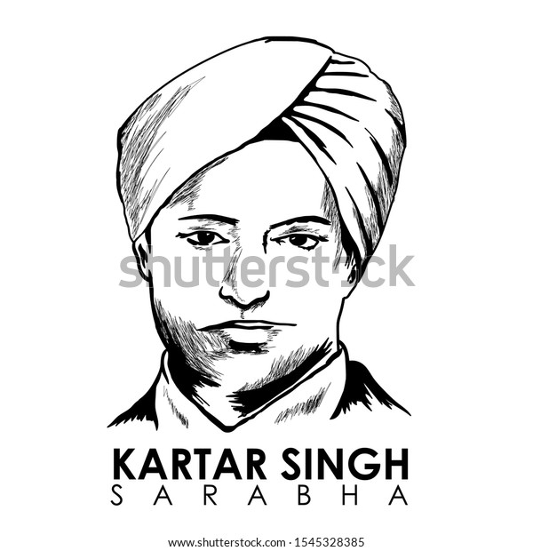 Sketch Shaheed Kartar Singh Sarabha Stock Vector (Royalty Free ...