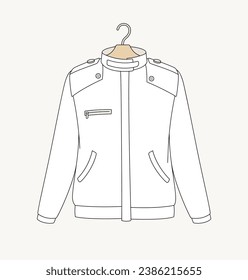 Sketch of shirt concept. Minimalistic creativity and art. Fashion, trend and style. Needlework and seamstress. Social media sticker. Linear flat vector illustration isolated on grey background