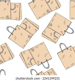 Sketch Shopping Bag Seamless Pattern