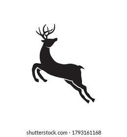 sketch silhouette animal deer jump logo icon
