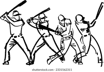 sketch silhouette of a baseball player doing kick 