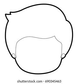 sketch silhouette of caricature faceless guy with hairstyle vector illustration