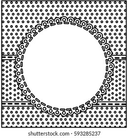 sketch silhouette decorative frame with pattern dotted design vector illustration