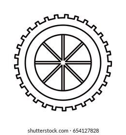 sketch silhouette gear wheel component icon vector illustration
