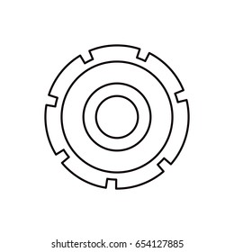 sketch silhouette gear wheel icon vector illustration