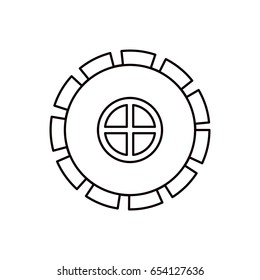 sketch silhouette gear wheel pinion icon vector illustration
