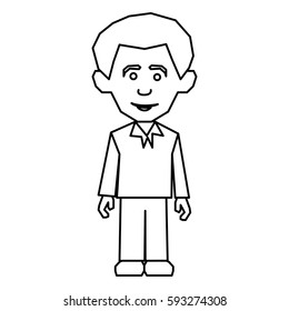 sketch silhouette man dressed casual style vector illustration
