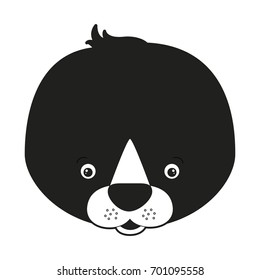 sketch silhouette monochrome caricature face seal cute animal vector illustration