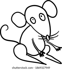 Sketch silhouette sketch mouse white background illustration