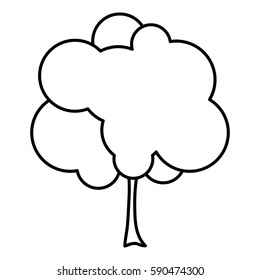 sketch silhouette small leafy tree with leaves vector illustration