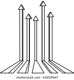 sketch silhouette strips with arrowheads icon vector illustration