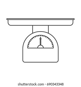 sketch silhouette of weight scale for babies vector illustration