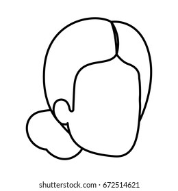 sketch silhouette of woman faceless with collected hair vector illustration
