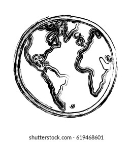 sketch silhouette of world map vector illustration