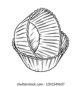 Sketch silicone forms for cooking muffin isolated on white background. Vector