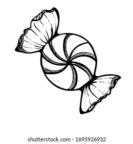 sketch, simple art candy vector