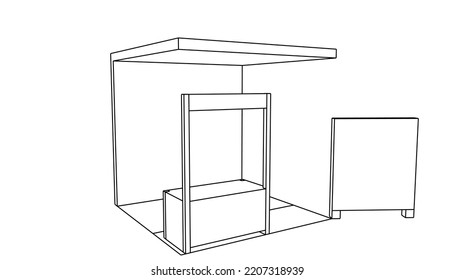 sketch of a simple display booth