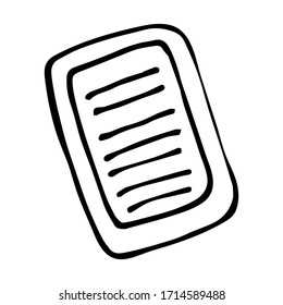boceto vectorial simple estilización de un libro electrónico sobre un fondo blanco