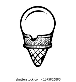 boceto, simple vector de helado