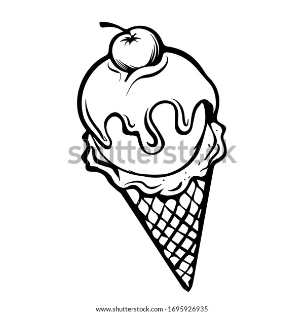 Sketch Simple Ice Cream Vector Version Stock Vector Royalty Free