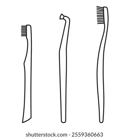 Sketch single tuft brushe, toothbrush, products for oral, silhouette 