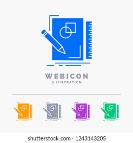 sketch, sketching, design, draw, geometry 5 Color Glyph Web Icon Template isolated on white. Vector illustration