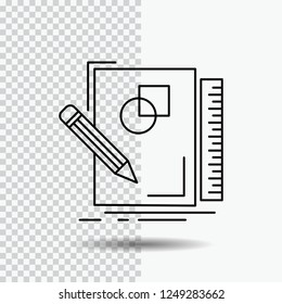 sketch, sketching, design, draw, geometry Line Icon on Transparent Background. Black Icon Vector Illustration