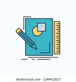 sketch, sketching, design, draw, geometry Flat Icon. green and Yellow sign and symbols for website and Mobile appliation. vector illustration