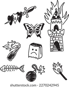 From Sketch to Skin: Original Handmade Tattoo Vector Artwork.Handcrafted Tattoo Vector Graphics

