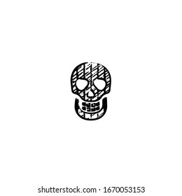 sketch of skull cartoon sticker design