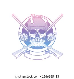 Sketch, skull with hunter hat