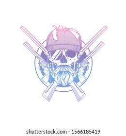 Sketch, skull with hunter hat