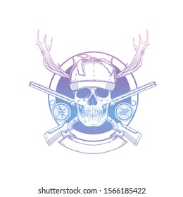 Sketch, skull with hunter hat