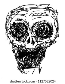Sketch skull illustration