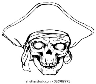 sketch of skull pirate